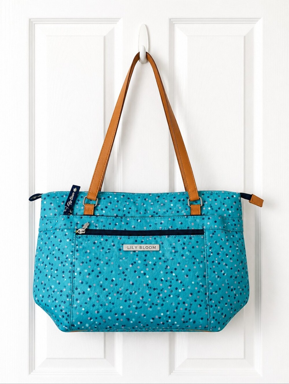 LILY BLOOM Turquoise Polka Dot Tote